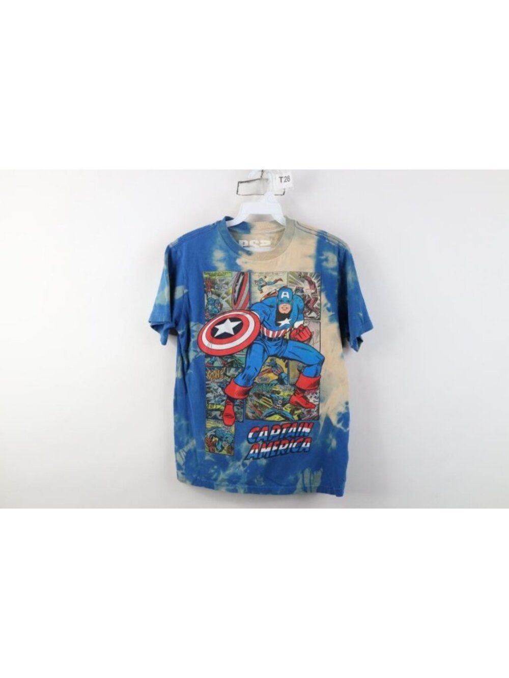 Vintage Y2K Marvel Comics Boys 12 Acid Wash Captain America Short Sleeve T-Shirt
